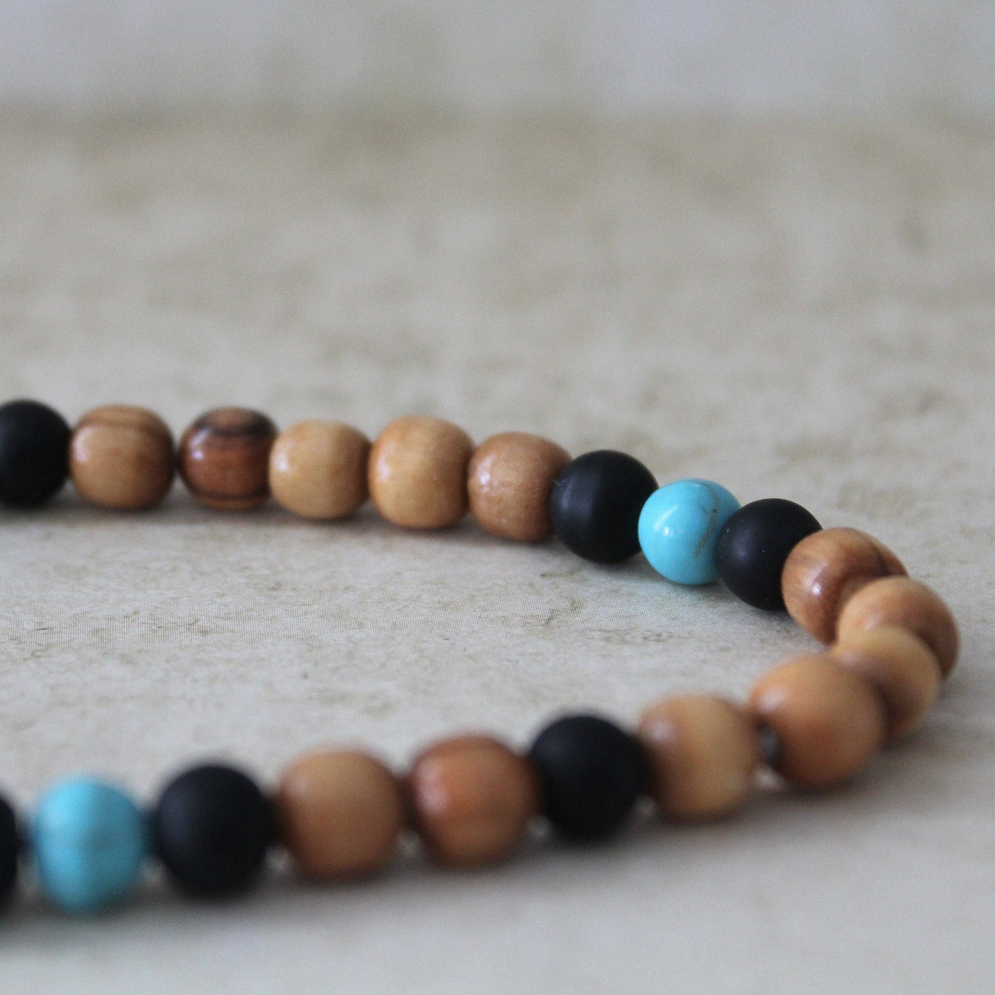 Unisex Olive Wood Beads Bracelet - Handcrafted Hebrew Protection Jewelry from Israel