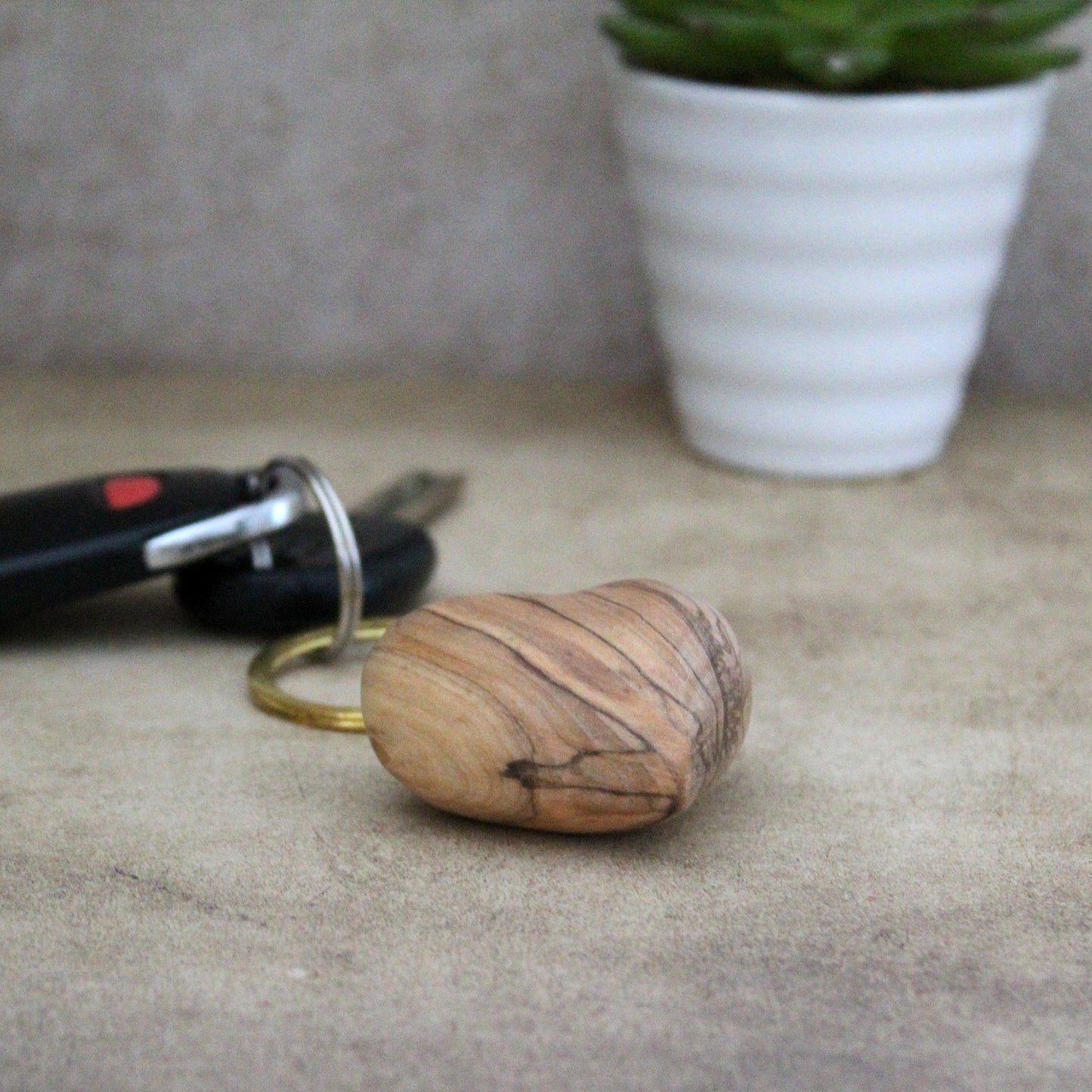 Two Handmade Olive Wood Heart Keychain, Hand made Gift Heart key chain, Love Keychain, Keychain For your Loved ones, Valentine's Gift.