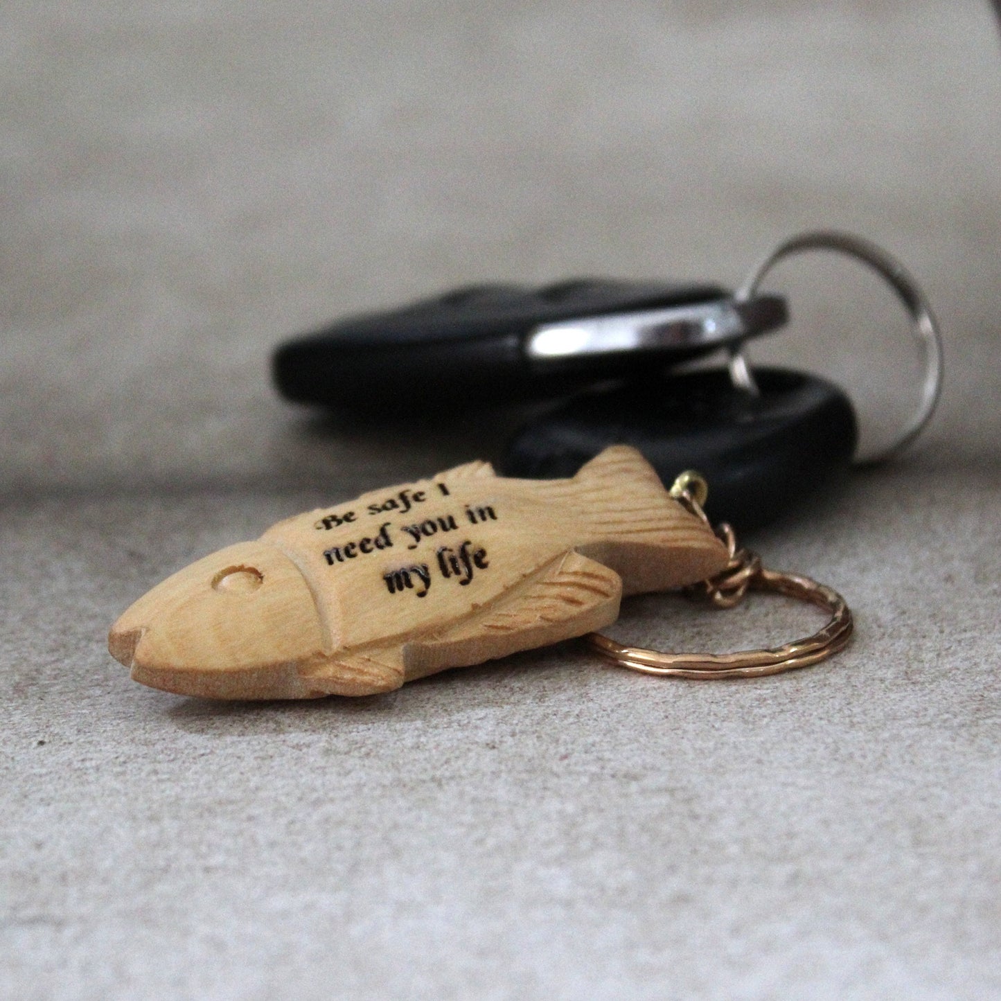 Personalized Fish Drive Safe Keyring, be safe Keychain, drive safe, new driver, be safe, car accessories, 18th gift, 17th birthday, New Car