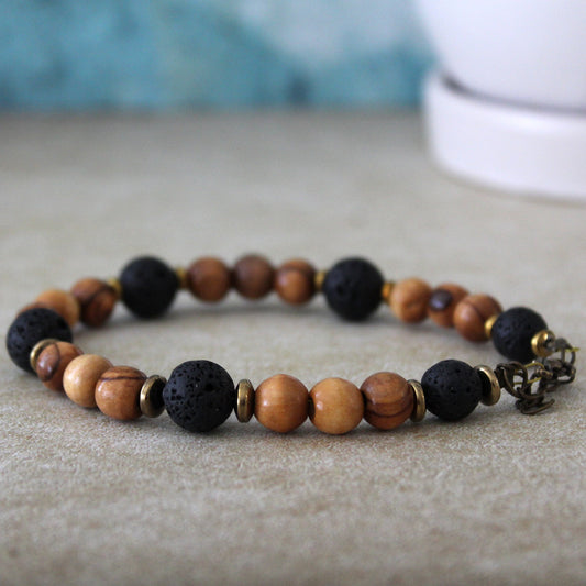 Divine Fusion: Handcrafted Hebrew Jewelry from Israel - Bar Mitzvah Blessings and Energy Charms with Olive Wood and Lava Stone