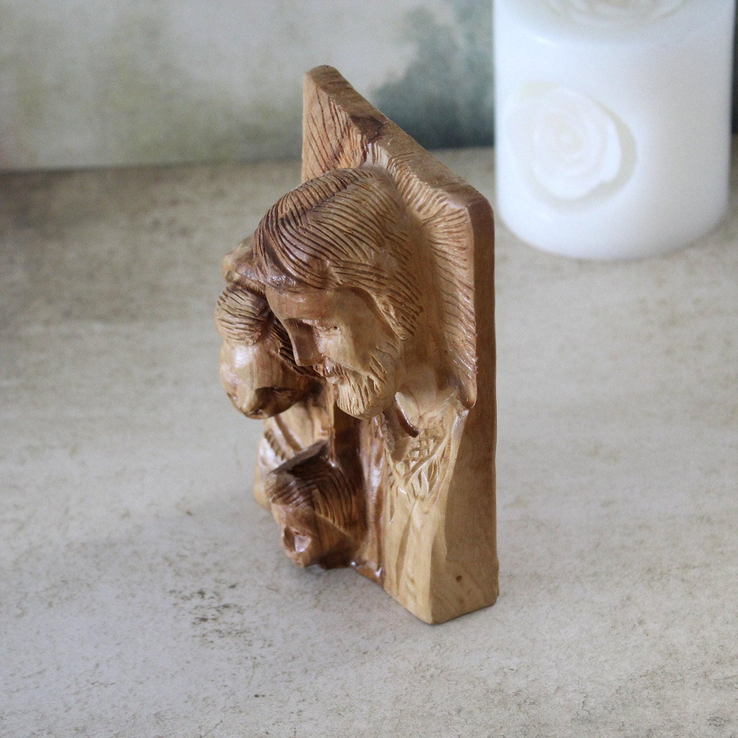 Perfect Religious Gift, Olive Wood Sculpture of the Holy Family, Josef, Virgin Mary & Jesus, Housewarming Gift, New Home Gift And Home Decor