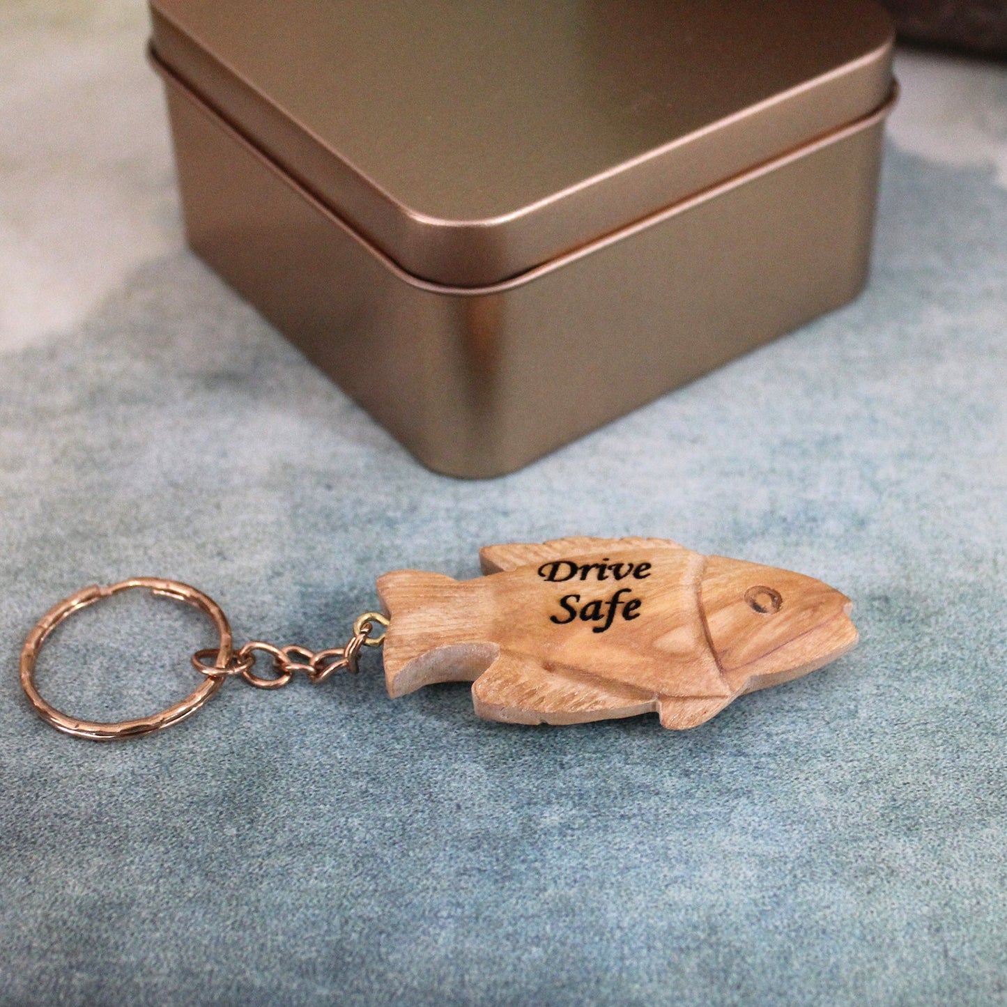 Personalized Fish Drive Safe Keyring, be safe Keychain, drive safe, new driver, be safe, car accessories, 18th gift, 17th birthday, New Car