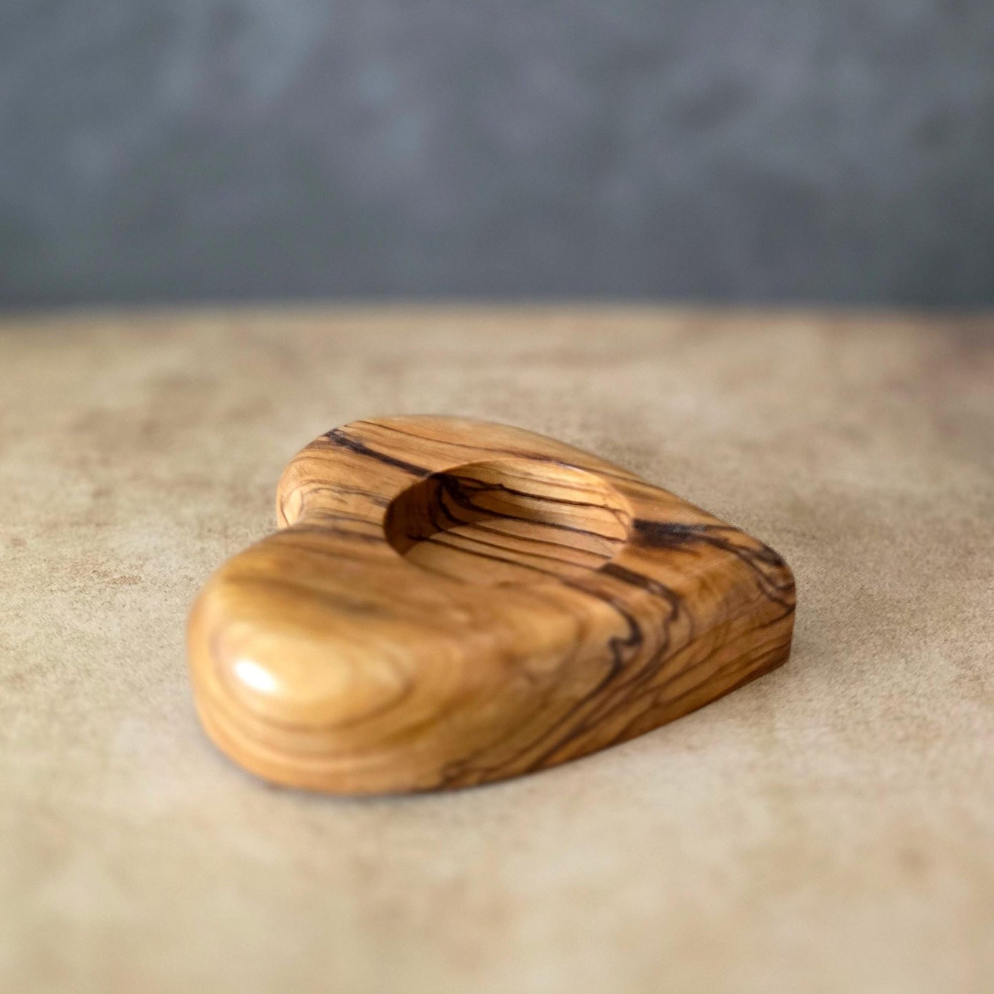 Get 2 Hearts Shape Tealight, Handmade Wooden Candle Holder From Olive Wood, Hand Carved Tealight Holder, Handmade in the Holyland Jerusalem