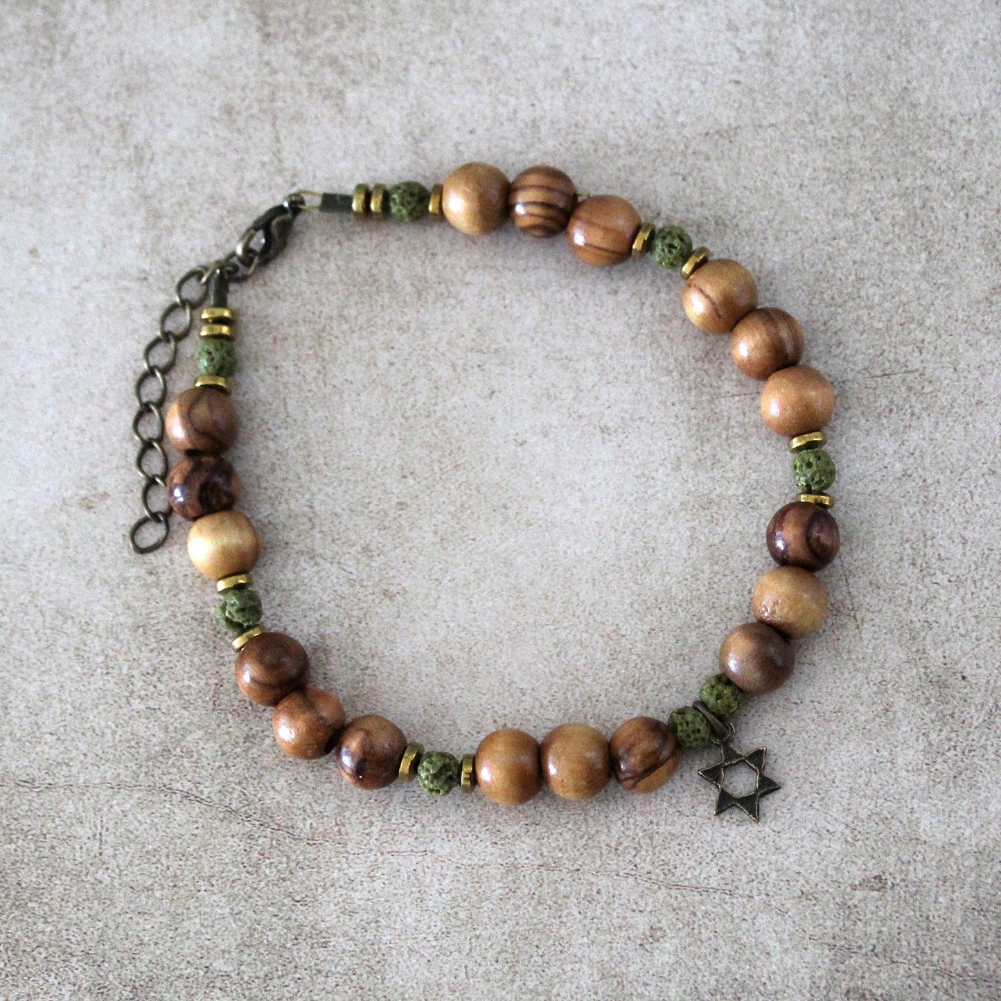 Sacred Spirituality: Jewish Gift - Meditative Lava Stone Beads and Protection Bracelet - Thoughtful Birthday Present