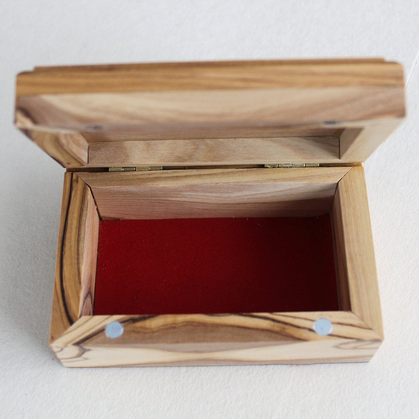 Small Olive Wood Jewelry Box, Handmade Jewelry Box, Wooden Gift Box Hand carved in The Holy Land Jerusalem, Wedding Gift, Housewarming Gift