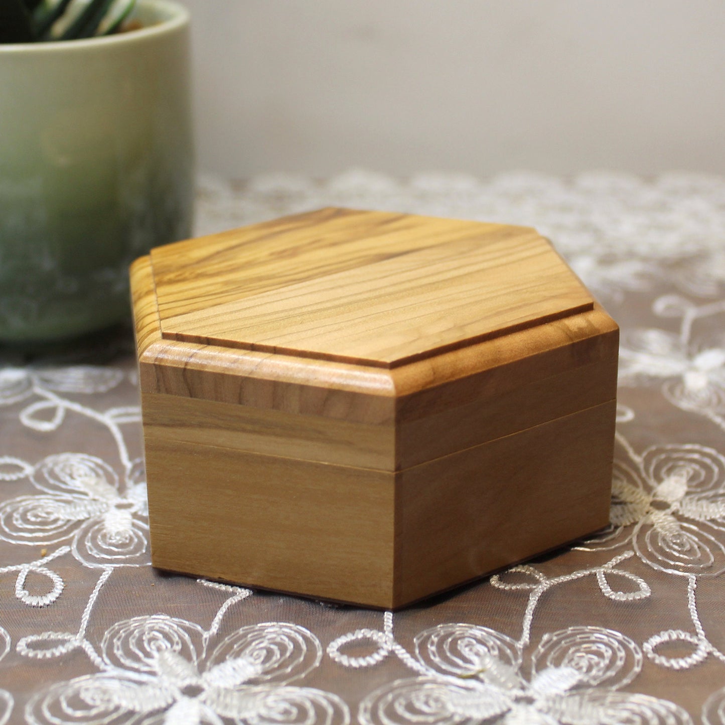 Small Olive Wood Jewelry Box, Handmade Jewelry Box, Wooden Gift Box Hand carved in The Holy Land Jerusalem, Wedding Gift, Housewarming Gift