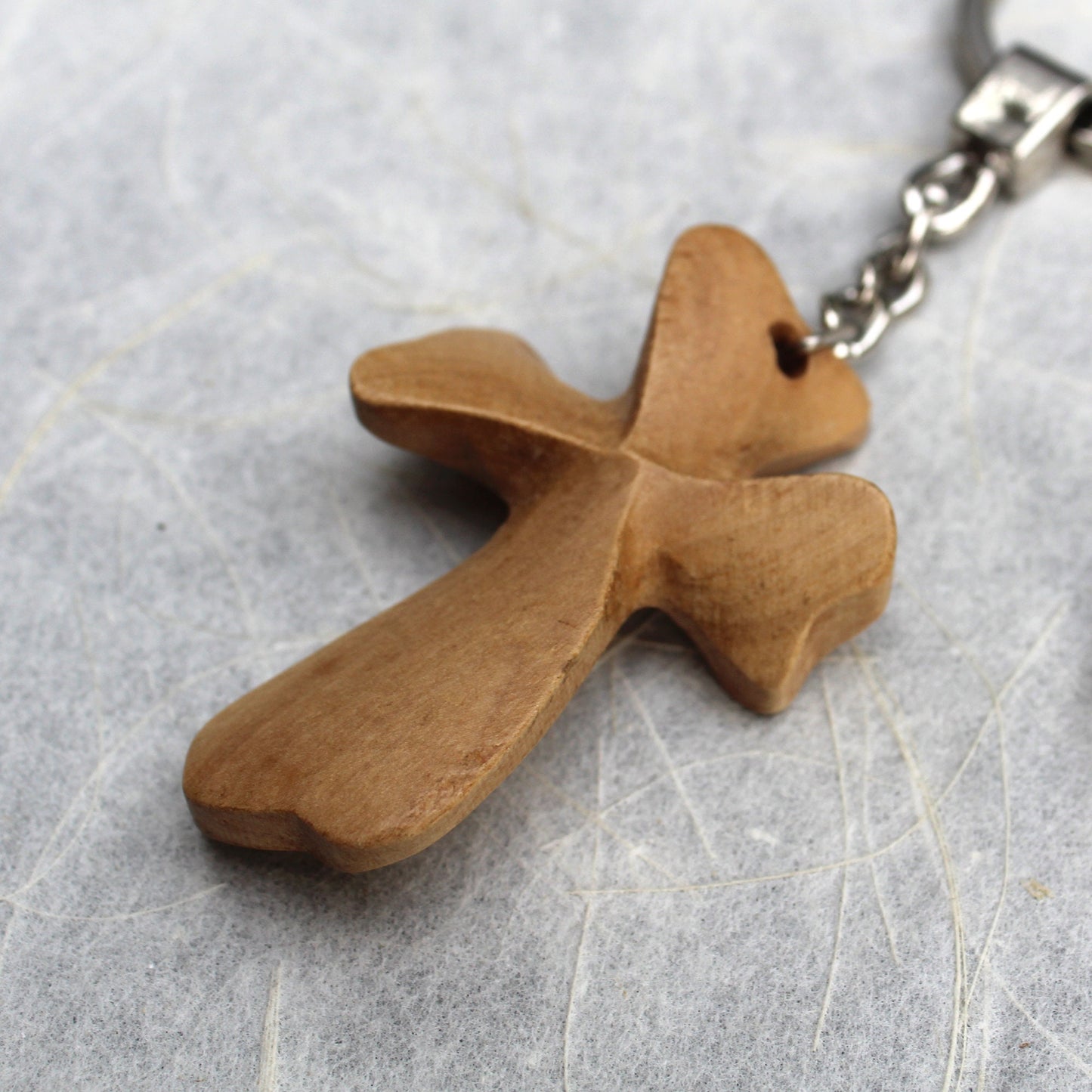 Get Two Olive Wood Cross Keychain, Christian Keychain Carved Made in Jerusalem Holy Land, Authentic Hand Made Olive Wood Cross Keychain